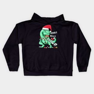 Funny Holiday T-Rex RINGLE RELLS RAAWR Christmas Gift Kids Hoodie